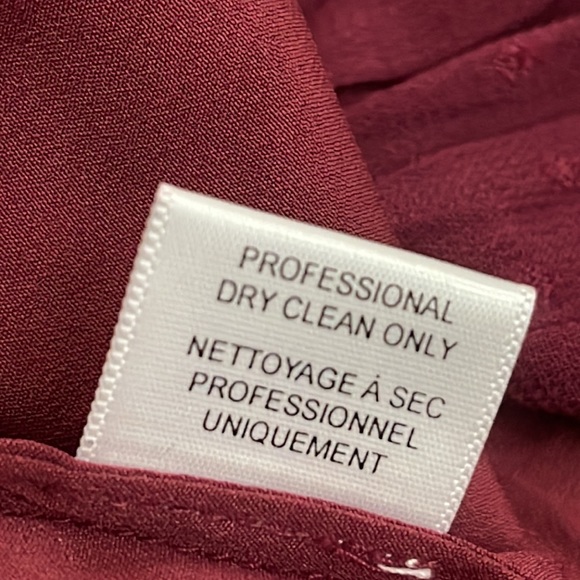 MISA Los Angeles Alin Mini Dress Size M Burgundy Swiss Dot Long Sleeves. - Picture 14 of 16